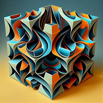 Imagen de la obra Three Dimensional Cool Pattern Digital Painting de CodeAndColors