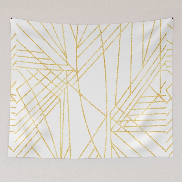 Item preview,  Gold lines pattern on white designed and sold by OillieDesigns.