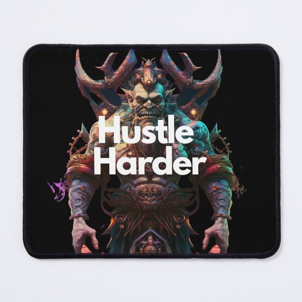 Item preview, Hustle Harder White on Black Mystical, Clowncore, Goblincore, lower body shot, Character modeling, Contrasty, Sculpture, multicoloured colors, entrepreneur designed and sold by EmprendeHoy.