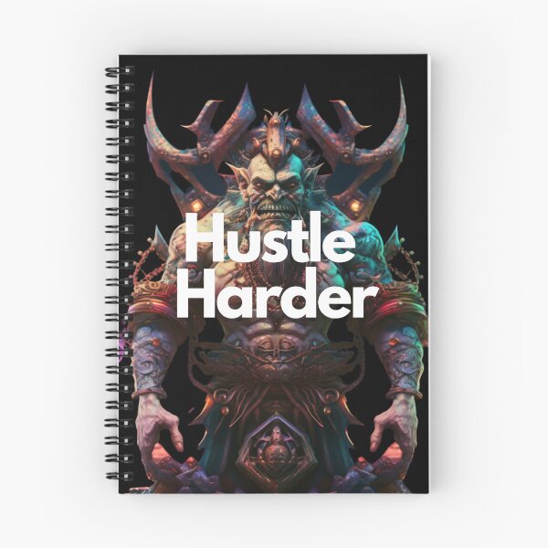 Item preview, Hustle Harder White on Black Mystical, Clowncore, Goblincore, lower body shot, Character modeling, Contrasty, Sculpture, multicoloured colors, entrepreneur designed and sold by EmprendeHoy.
