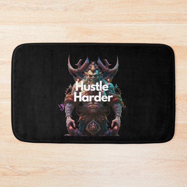 Item preview, Hustle Harder White on Black Mystical, Clowncore, Goblincore, lower body shot, Character modeling, Contrasty, Sculpture, multicoloured colors, entrepreneur designed and sold by EmprendeHoy.