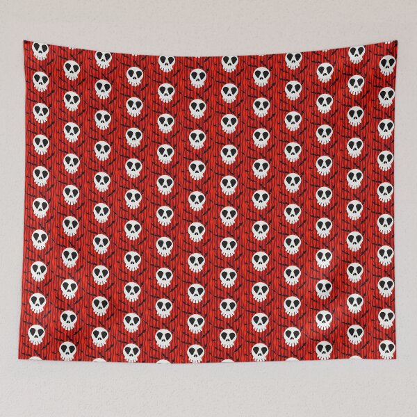 Item preview, Haunted Holidays Skull in Red Stripe Bats designed and sold by StarLiteRetro.
