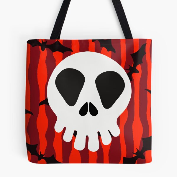 Item preview, Haunted Holidays Skull in Red Stripe Bats designed and sold by StarLiteRetro.