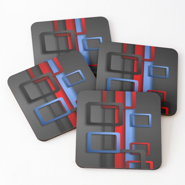 Item preview, Black Red And Blue Stripes & Squares designed and sold by leen12 Art Designs Prints.