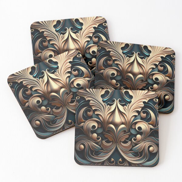 Artikelvorschau, Dramatic Baroque Surreal Art Deco Pattern Digital Painting entworfen und verkauft von CodeAndColors.