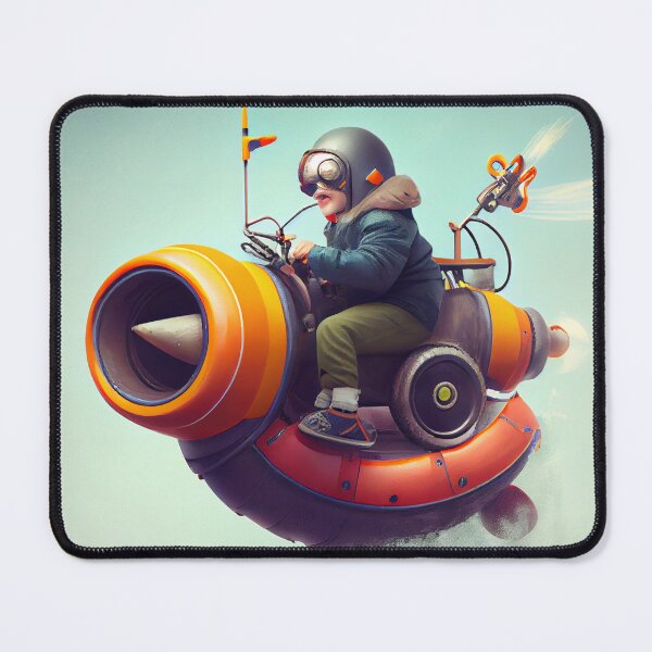 Item preview, Frolicking with a Hovercraft and Bazooka on a Swivel Digital Painting designed and sold by CodeAndColors.