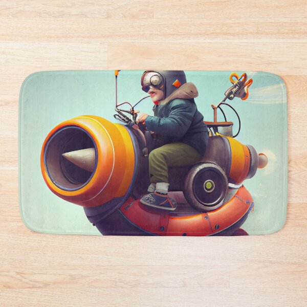 Item preview, Frolicking with a Hovercraft and Bazooka on a Swivel Digital Painting designed and sold by CodeAndColors.
