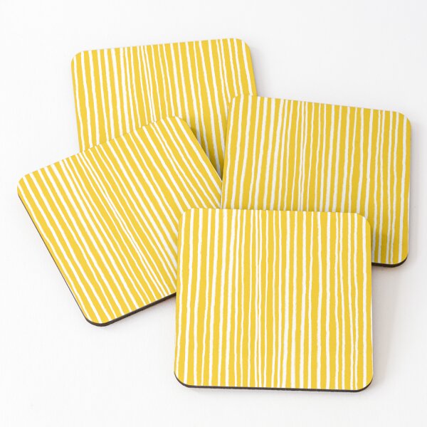 Item preview, Yellow and White, Vertical, Free Hand Stripes  designed and sold by OneThreeSix.