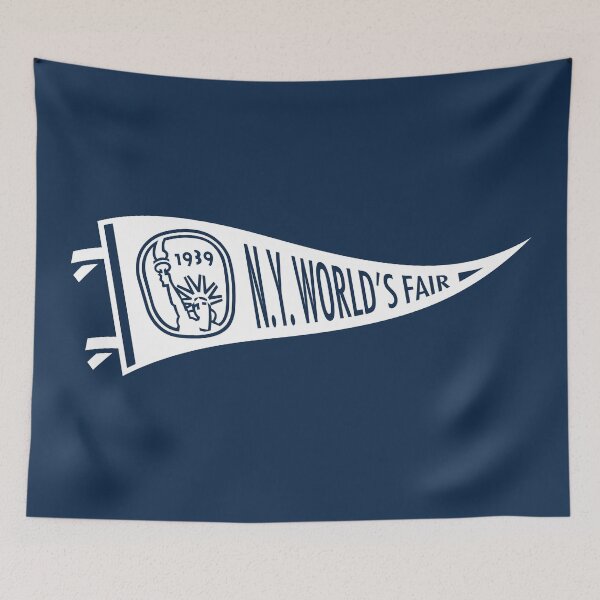 Item preview, 1939-40 New York World's Fair - Statue Pennant (White) designed and sold by deadmansupplyco.