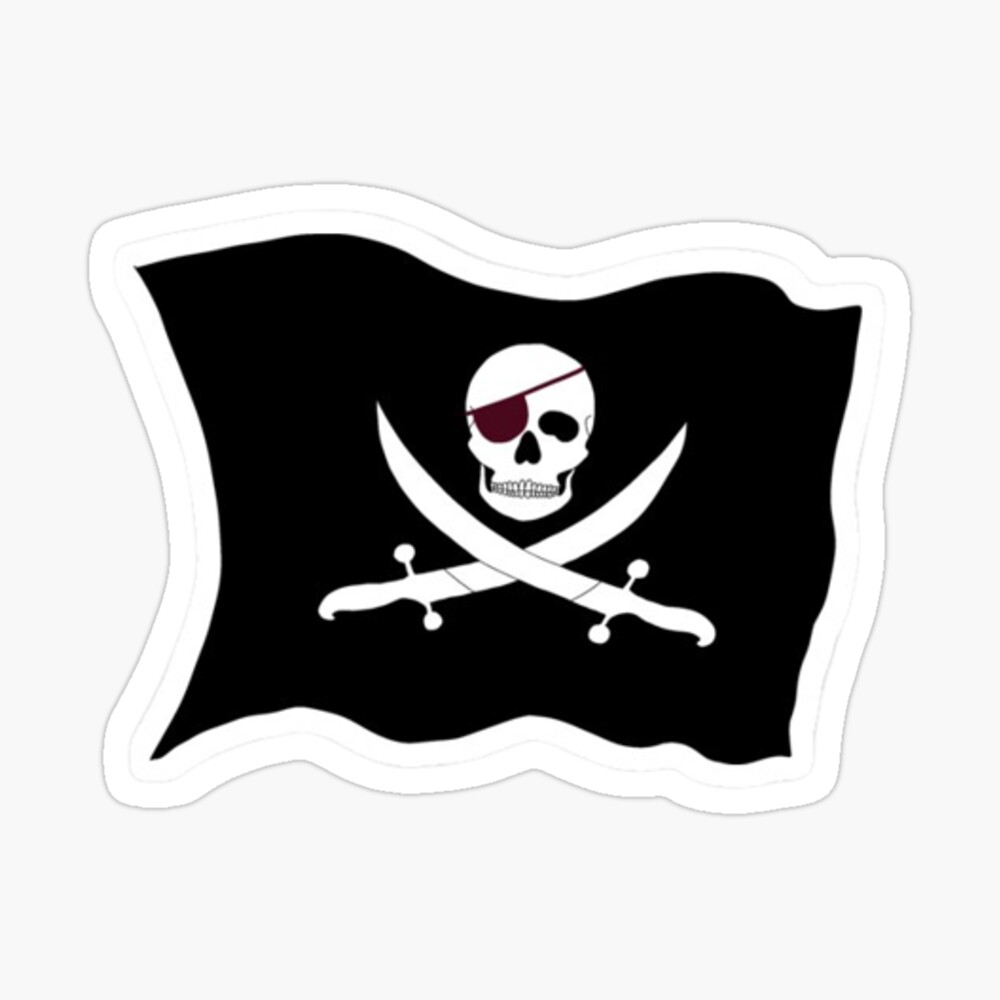 Black Pirate Flag With A Skull And Sabers Royalty Free SVG