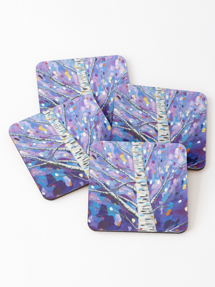 Thumbnail 1 of 5, Coasters (Set of 4), Bewitching Birch designed and sold by MeganEvansArt.