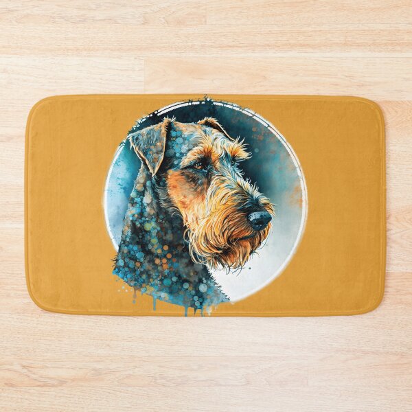 Item preview, Colorful Airedale Terrier: Blue, Green, and Orange Hues designed and sold by DoggyDevotion.