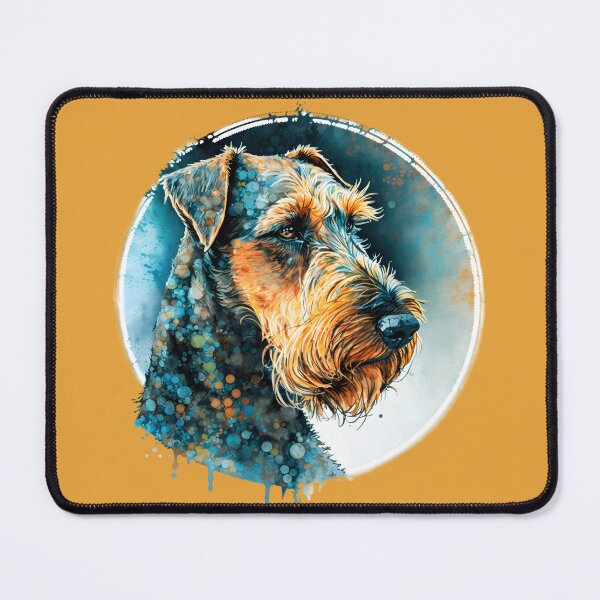 Item preview, Colorful Airedale Terrier: Blue, Green, and Orange Hues designed and sold by DoggyDevotion.
