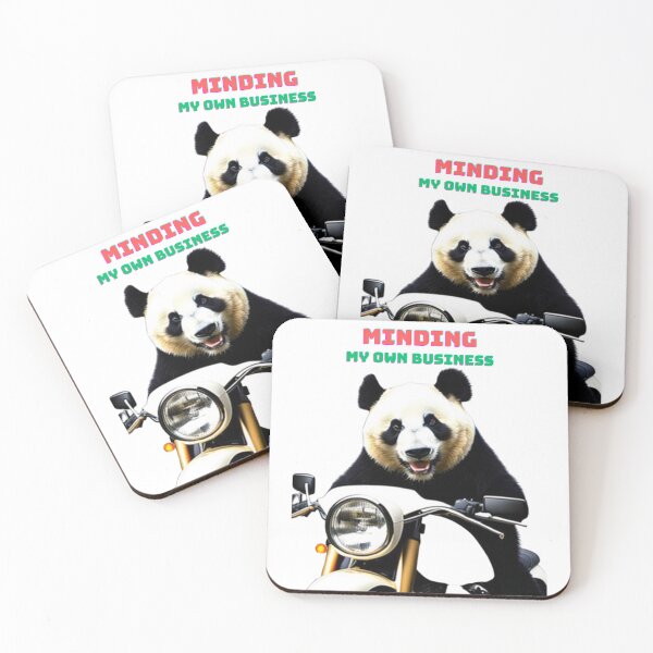 Item preview, Minding My Own Business Panda Riding a Motorcycle  designed and sold by Myriam-BR.