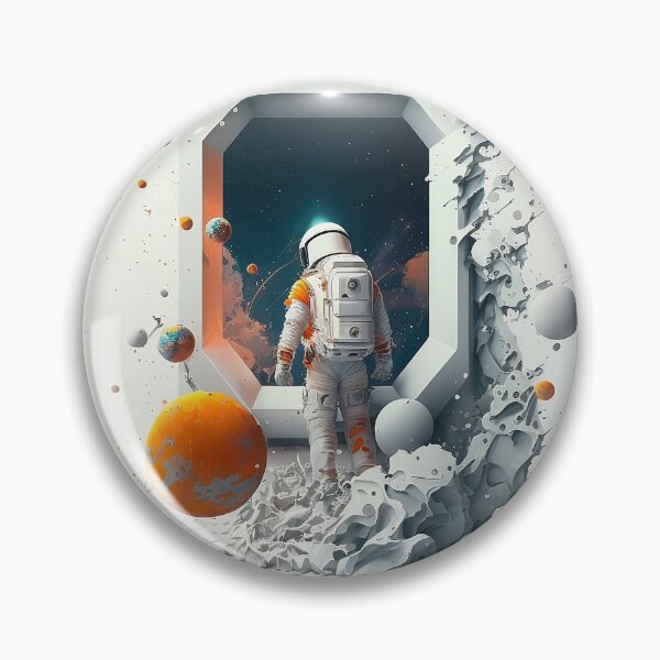 Artikelvorschau, Astronaut betritt den Weltraum - realistische Komposition entworfen und verkauft von ByDigitalDream.
