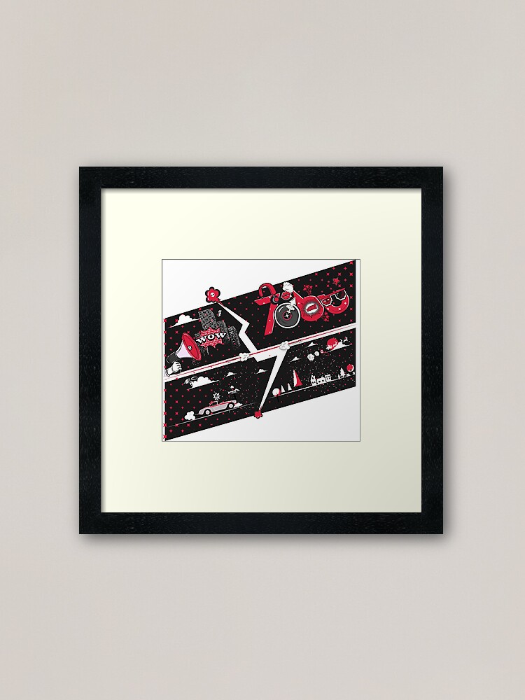 Alternate view of Tobu Comic Art Red Framed Art Print