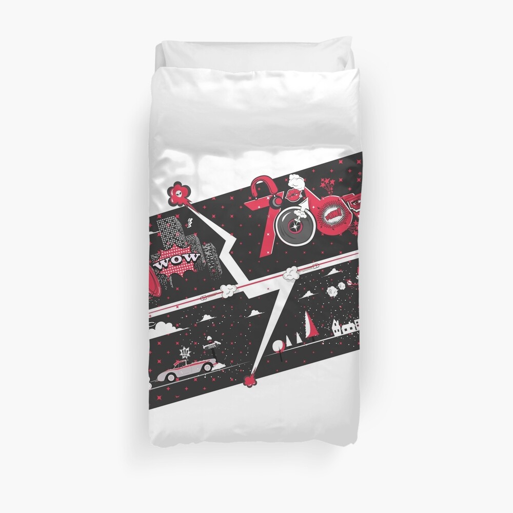 Tobu Comic Art Red Duvet Cover