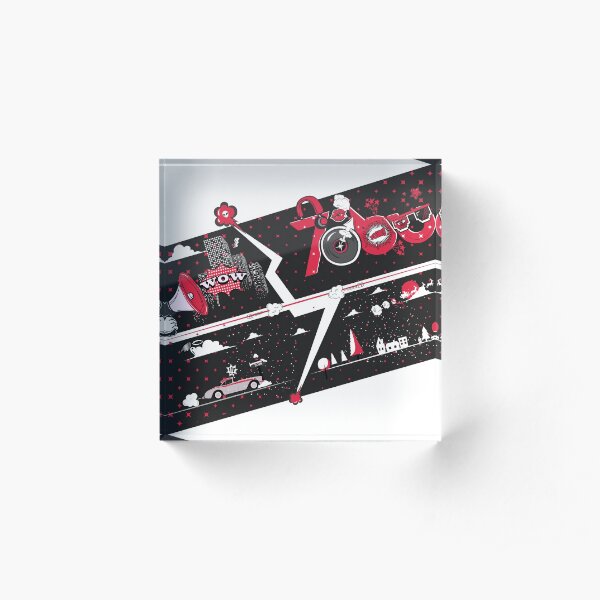 Tobu Comic Art Red Acrylic Block