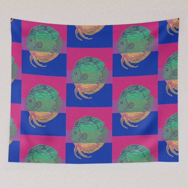 Item preview, Discus fish - King of the aquarium - bisexual colours inverted white designed and sold by Puddmuppy.
