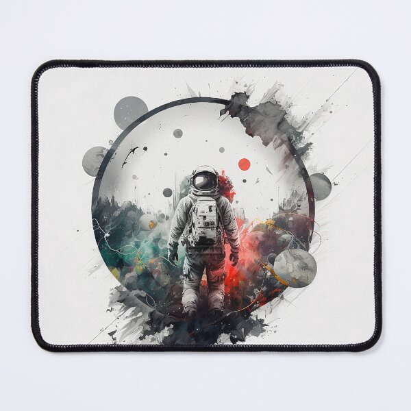 Item preview, Astronaut Exiting Space - Abstract Vibrant Composition designed and sold by ByDigitalDream.