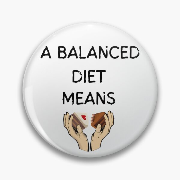 Item preview, Anti-Diet : A balanced diet means cake in both hands funny cute kitchen chocolate heart cherry designed and sold by PixelPizzazz.