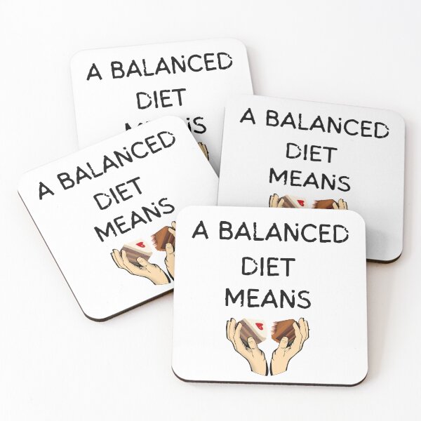 Item preview, Anti-Diet : A balanced diet means cake in both hands funny cute kitchen chocolate heart cherry designed and sold by PixelPizzazz.
