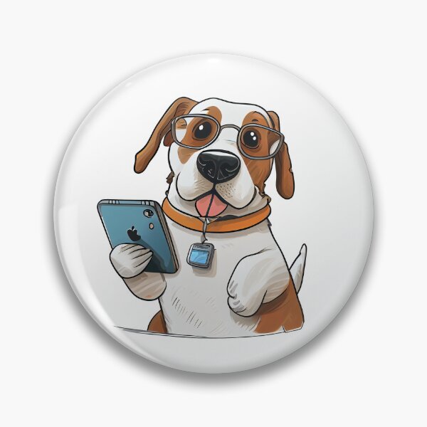 Item preview, dog is on a smartphone designed and sold by alnamla.
