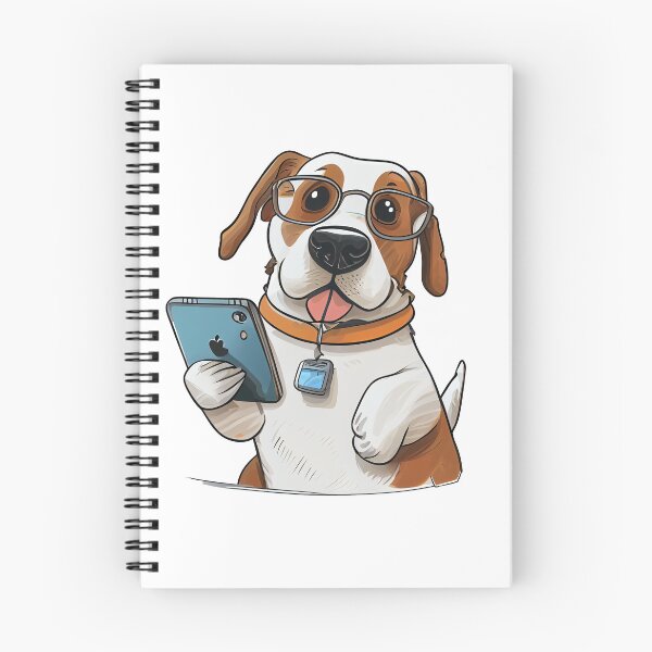 Item preview, dog is on a smartphone designed and sold by alnamla.