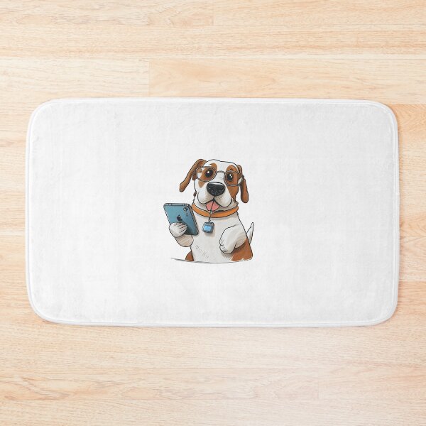 Item preview, dog is on a smartphone designed and sold by alnamla.