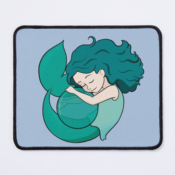 Item preview, Teal Mermaid Hugging a Ball - Variation 1 designed and sold by RoseActress.