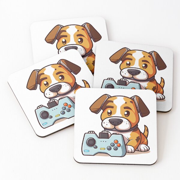 Item preview, dog playing video game designed and sold by alnamla.