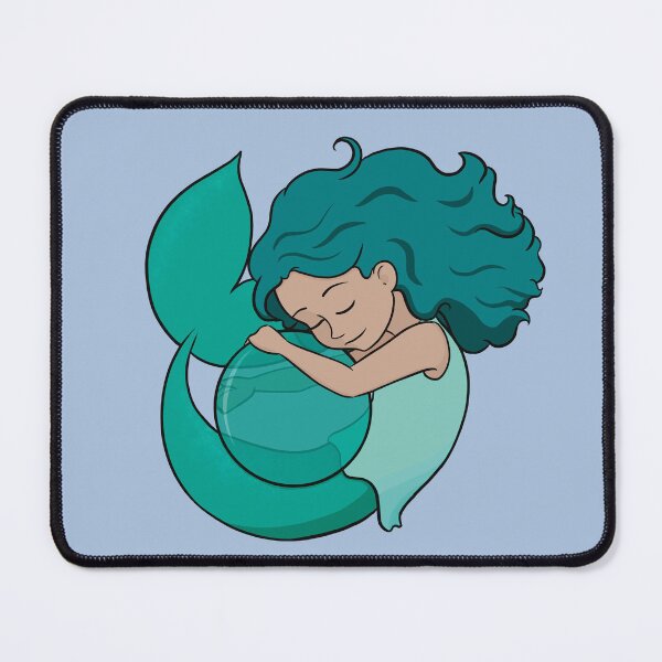 Item preview, Teal Mermaid Hugging a Ball - Variation 2 designed and sold by RoseActress.