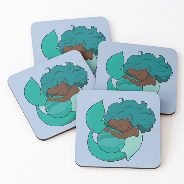 Item preview, Teal Mermaid Hugging a Ball - Variation 3 designed and sold by RoseActress.