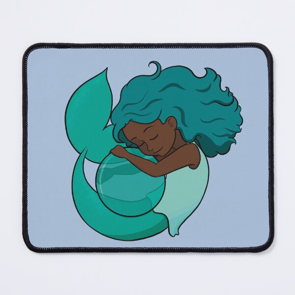 Item preview, Teal Mermaid Hugging a Ball - Variation 3 designed and sold by RoseActress.