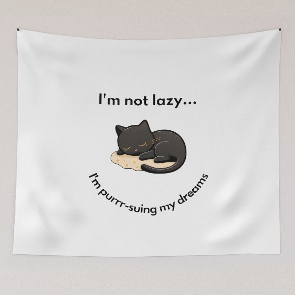 Item preview, Im not Lazy Black Cat Design designed and sold by RingSenev.
