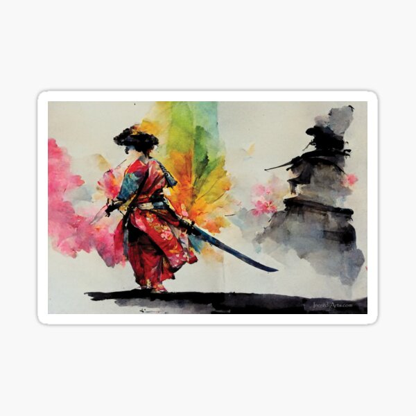 Samurai Woman Sticker