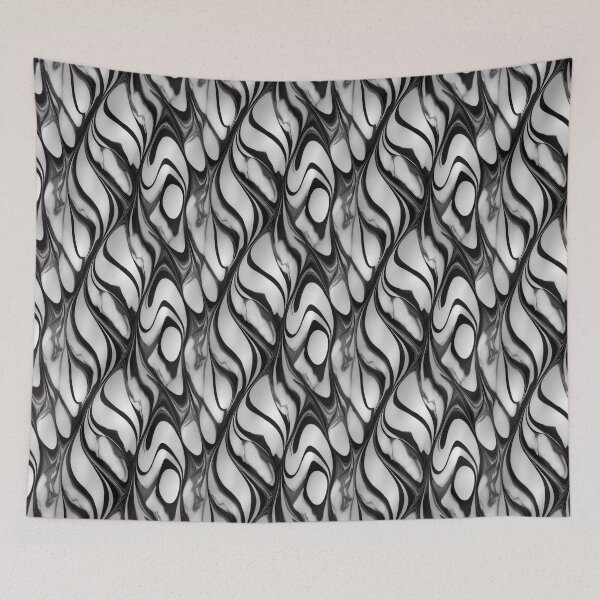 Artikelvorschau, Monochrome Marbling - Black & White Marbled Pattern entworfen und verkauft von Fine Prints.