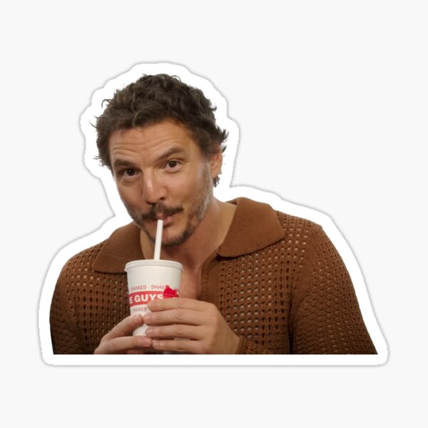 Pedro drinking his shake Sticker
