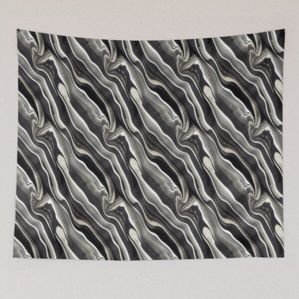 Item preview, Marbling in Monochrome -  Black & White Marbled Pattern designed and sold by Fine Prints.