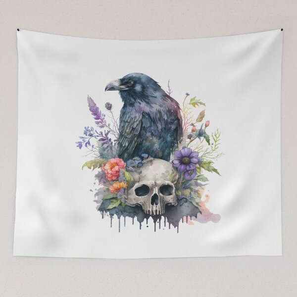 Item preview, Watercolor Raven designed and sold by 9livescanvas.