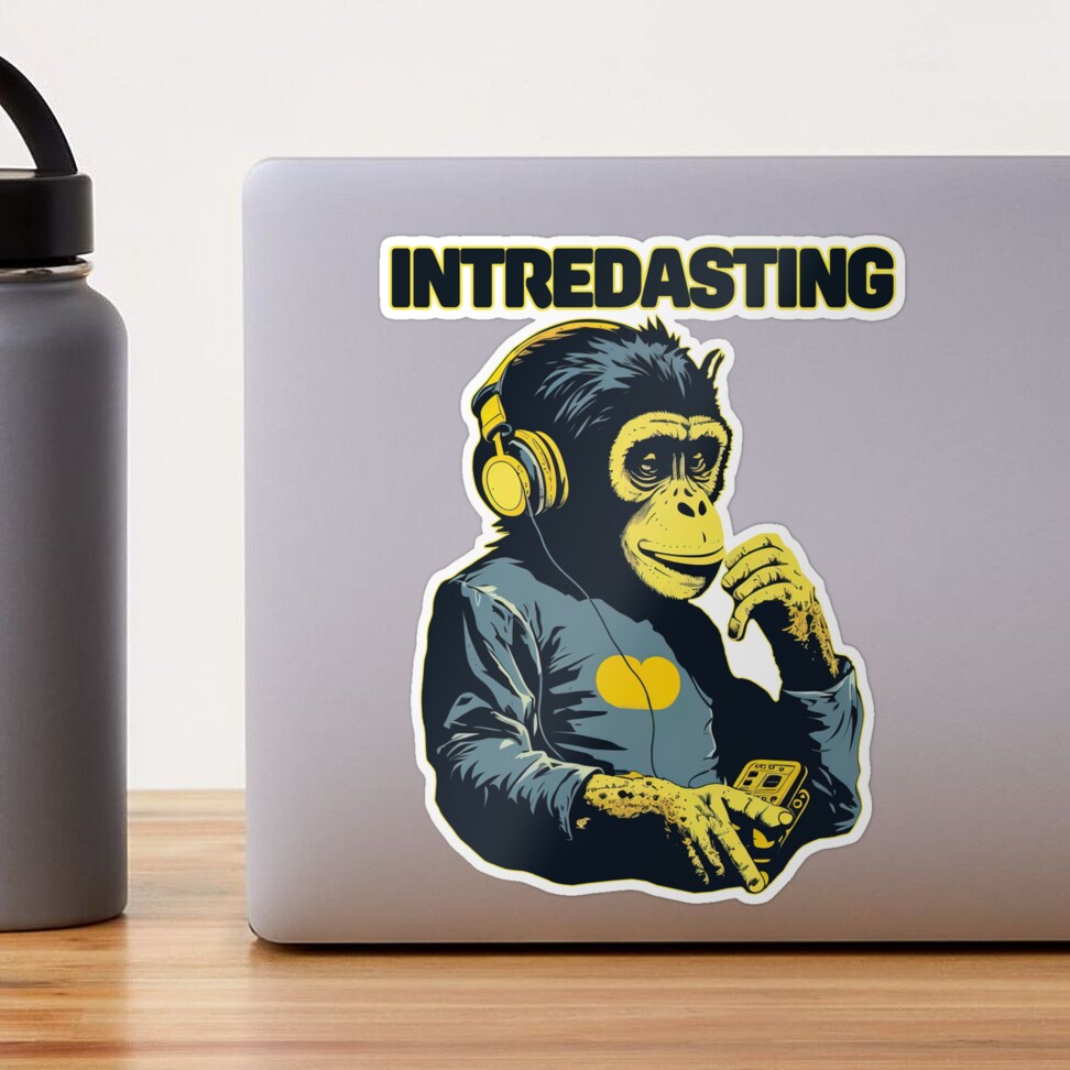 Intredasting Beats - Interesting Monkey Ape Sticker for Sale by RailoImage  | Redbubble