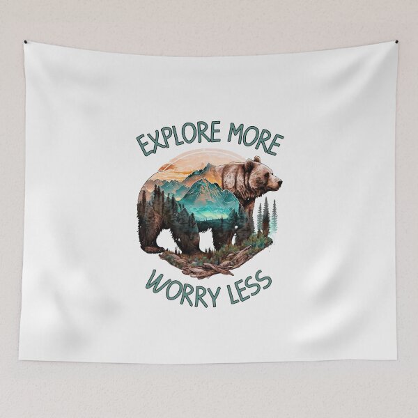 Item preview, Explore More Worry Less Bear designed and sold by HappyLifeCreate.