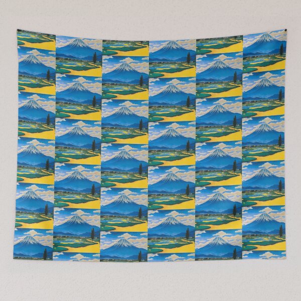 Item preview, The Beauty of Mount Fuji Japan Van Gogh style Print Art designed and sold by brilliant-com.