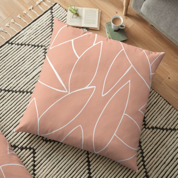 dusty peach leaves Floor Pillow