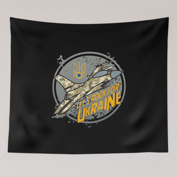 Item preview, Lets Rock For Ukraine - Ukrainian Trident Tryzub - Ukraine AFU ZSU Aircraft Jet designed and sold by Aide.