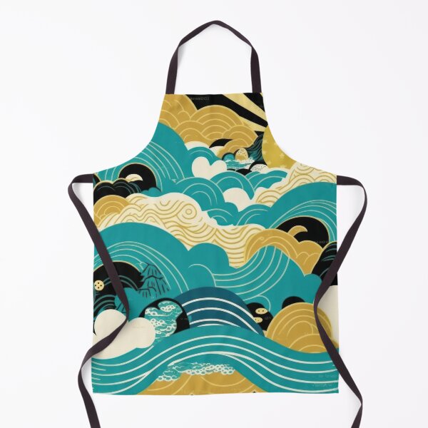 Aperçu de l'œuvre Visions Vintage : ciel et vagues côtiers japonais créée et vendue par EvyeniaArt.