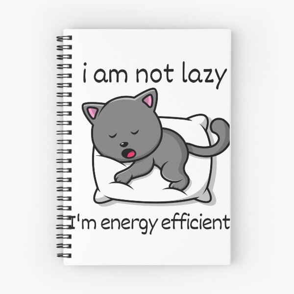 Item preview, Adorable Cat Sleeping on Pillow - I'm Not Lazy, I'm Energy Efficient designed and sold by CatFans.
