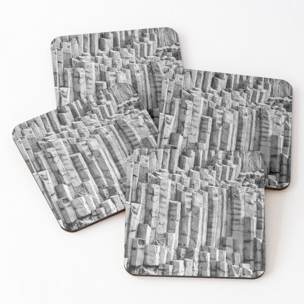 Item preview, Basalt Columns & Hexagonal Pillars in Iceland B&W designed and sold by Kate-P-.