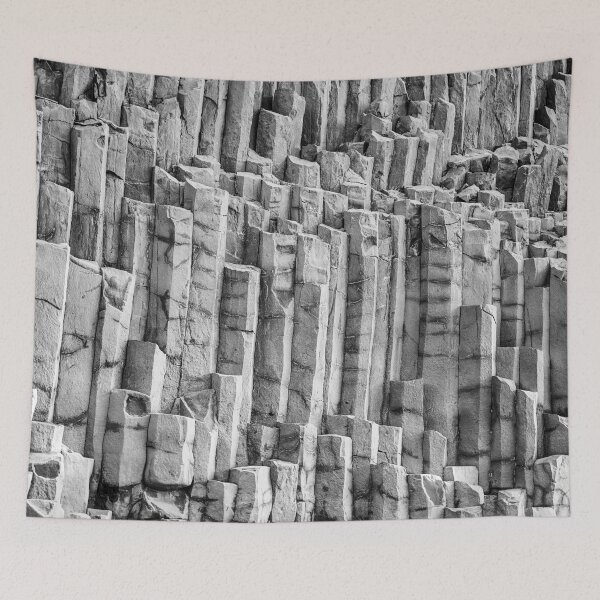 Item preview, Basalt Columns & Hexagonal Pillars in Iceland B&W designed and sold by Kate-P-.