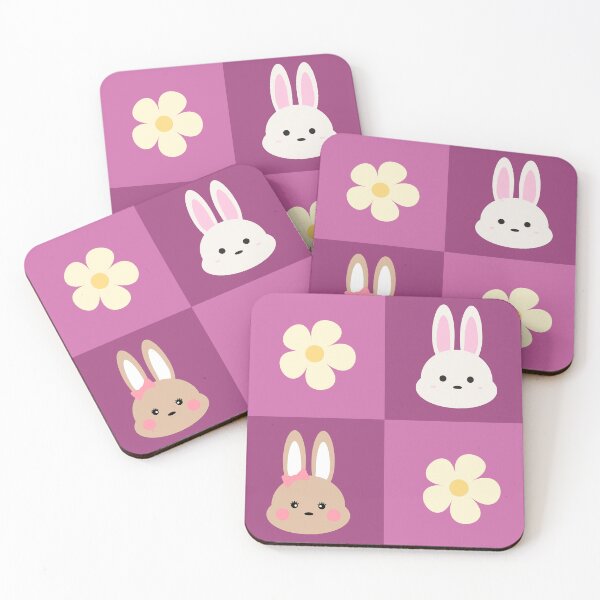 Item preview, Bunny and Flower square pattern designed and sold by bashfulbunnies.
